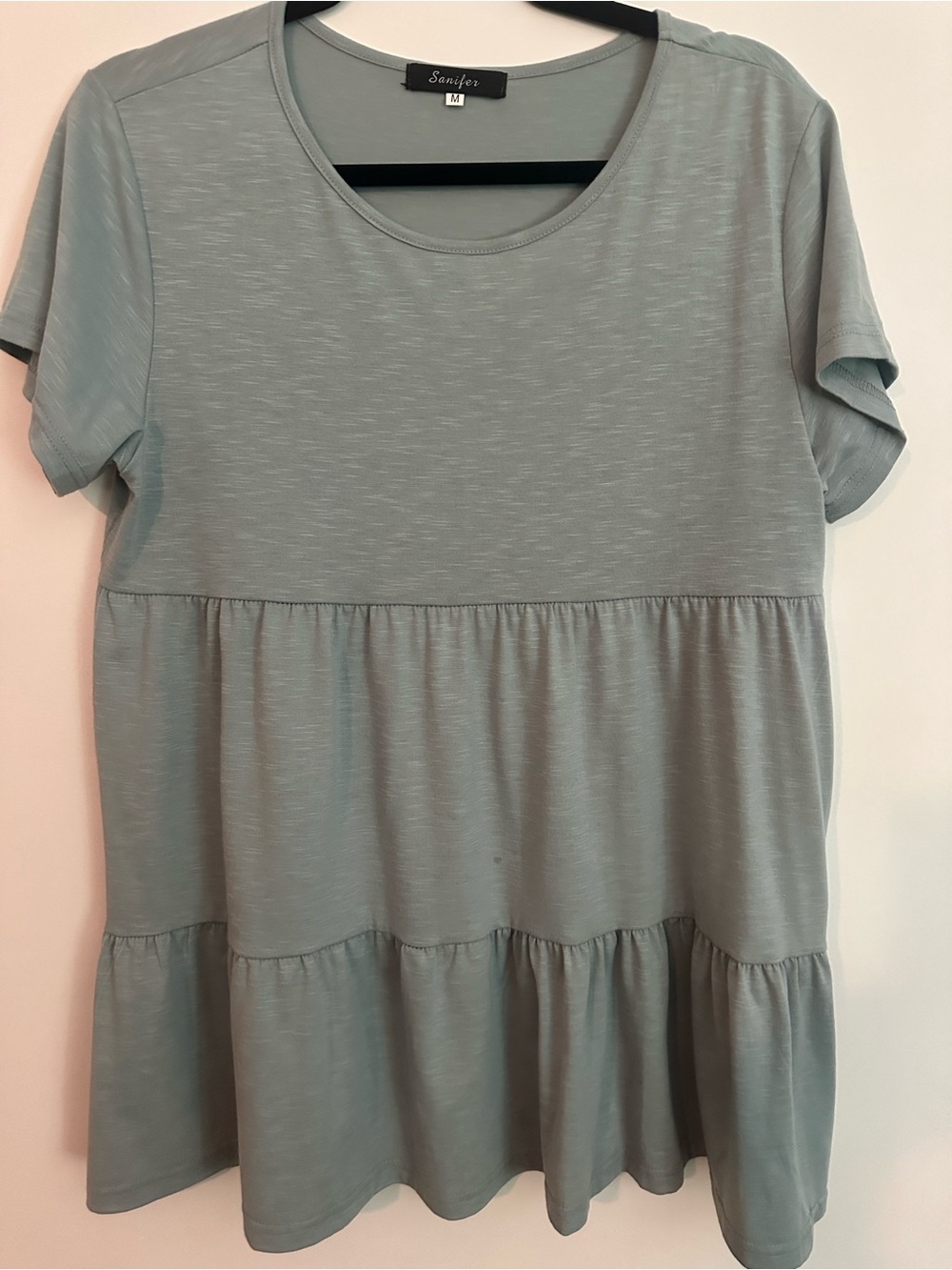 Sage Green Short Sleeve Tiered Tee